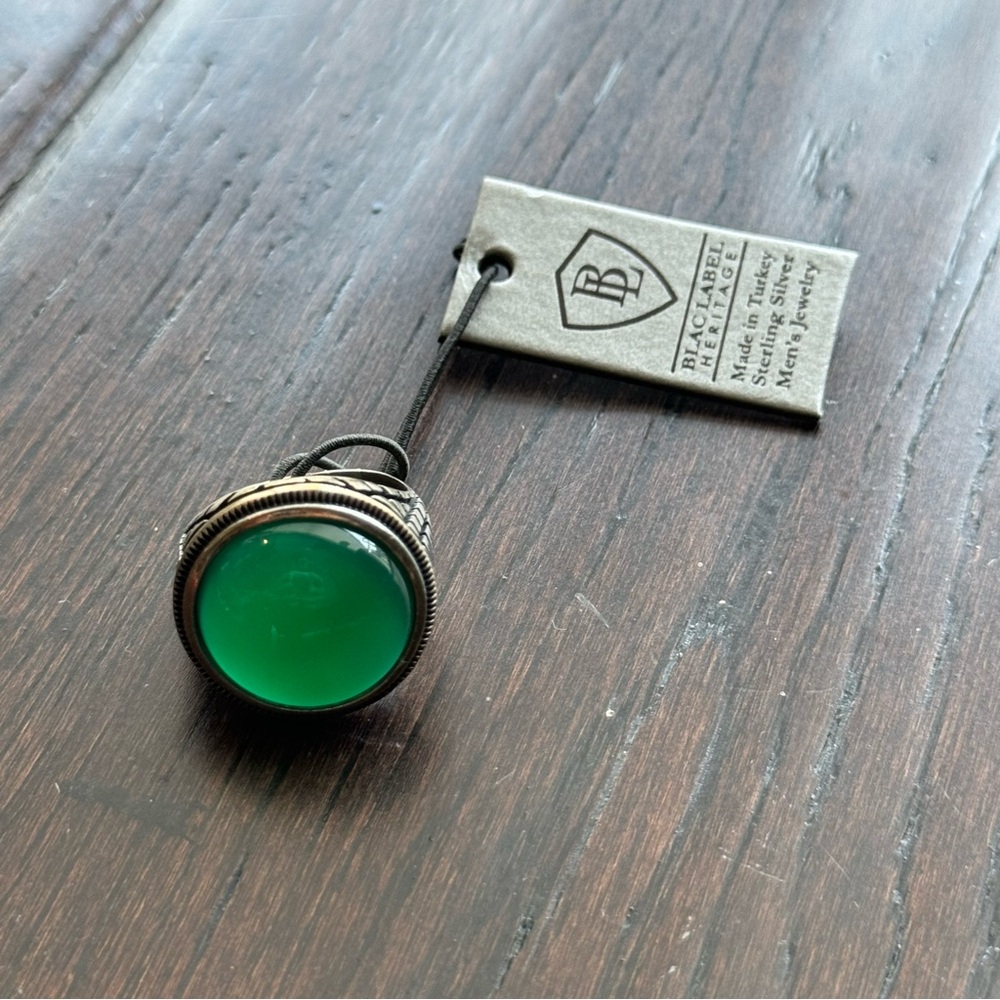 Blac Label Heritage - 925 Green Gemstone Sterling Silver Men's Ring NWT